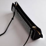 MANU ATELIER - Pencil Box Black Suede with Crystals