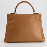 Hermès Vintage Kelly Bag 32cm in Gold Courchevel Leather with Gold Hardware