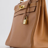 Hermès Vintage Kelly Bag 32cm in Gold Courchevel Leather with Gold Hardware