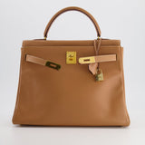 Hermès Vintage Kelly Bag 32cm in Gold Courchevel Leather with Gold Hardware