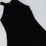 Carolina Herrera Black Ribbed Midi Dress Size XS (UK 6)