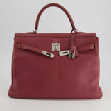 Hermès Kelly Bag 35cm in Bois De Rose Togo Leather With Palladium Hardware