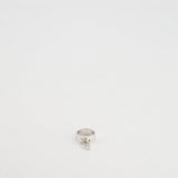 Hermès 18k White Gold Diamond "H" Lock Band Ring Size 51