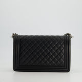 Chanel Black Large Boy Bag in Lambskin Leather with Ruthenium Hardware