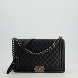 Chanel Black Large Boy Bag in Lambskin Leather with Ruthenium Hardware