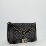 Chanel Black Large Boy Bag in Lambskin Leather with Ruthenium Hardware