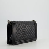 Chanel Black Large Boy Bag in Lambskin Leather with Ruthenium Hardware