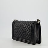 Chanel Black Large Boy Bag in Lambskin Leather with Ruthenium Hardware