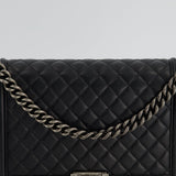 Chanel Black Large Boy Bag in Lambskin Leather with Ruthenium Hardware