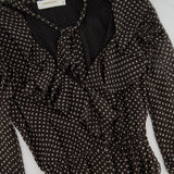 Zimmermann Polka Brown Long Sleeve Playsuit Size 1 (UK 8)