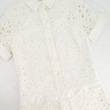 Alexis White Embroidery Anglaise Playsuit Size UK 8