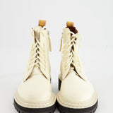 Proenza Schouler Cream Lace Up Zip Ankle Boots Size EU 37