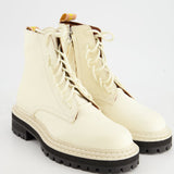 Proenza Schouler Cream Lace Up Zip Ankle Boots Size EU 37