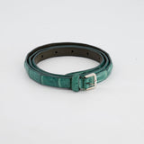 Loro Piana Emerald Green Croc Belt Size 90cm