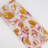 Loro Piana Pink and Yellow Ascot Hats Print Scarf