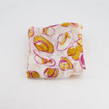 Loro Piana Pink and Yellow Ascot Hats Print Scarf