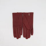 Hermès Burgundy Gloves Stitching Lambskin Leather Size 7