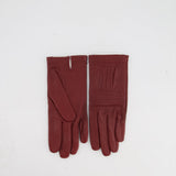 Hermès Burgundy Gloves Stitching Lambskin Leather Size 7