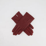 Hermès Burgundy Gloves Stitching Lambskin Leather Size 7