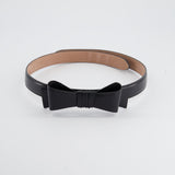 Alaïa Black Leather Belt with Bow Detail  Size 70cm