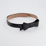 Alaïa Black Leather Belt with Bow Detail  Size 70cm