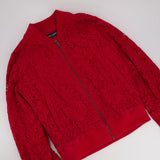 Dolce & Gabbana Red Lace Bomber Jacket Size IT 36 (UK 4)