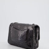 Chanel Metallic Black Python Small Single Flap Bag with Ruthenium Textured Hardware