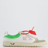 Off-White 2.0 Green and White Leather Trainers with Foil Detail Size EU 42