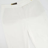 Loro Piana White Cotton Tailored Trousers Size IT 46 (UK 14)