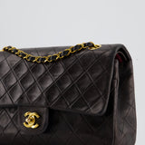 Chanel Vintage Espresso Classic Medium Double Flap in Lambskin with 24K Gold Hardware