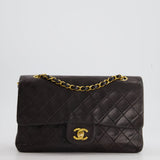 Chanel Vintage Espresso Classic Medium Double Flap in Lambskin with 24K Gold Hardware