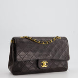 Chanel Vintage Espresso Classic Medium Double Flap in Lambskin with 24K Gold Hardware