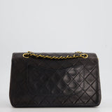 Chanel Vintage Espresso Classic Medium Double Flap in Lambskin with 24K Gold Hardware