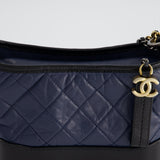 Chanel Blue & Black Small Gabrielle Bag in Lambskin Leather with Mixed Hardware