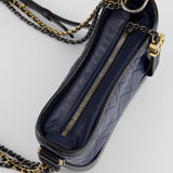 Chanel Blue & Black Small Gabrielle Bag in Lambskin Leather with Mixed Hardware