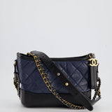 Chanel Blue & Black Small Gabrielle Bag in Lambskin Leather with Mixed Hardware