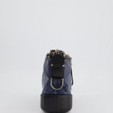 Chanel Blue & Black Small Gabrielle Bag in Lambskin Leather with Mixed Hardware