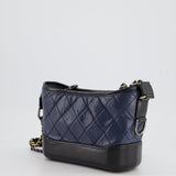 Chanel Blue & Black Small Gabrielle Bag in Lambskin Leather with Mixed Hardware