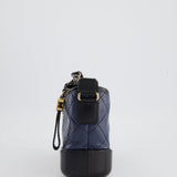 Chanel Blue & Black Small Gabrielle Bag in Lambskin Leather with Mixed Hardware