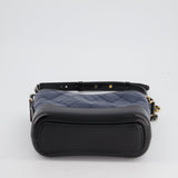 Chanel Blue & Black Small Gabrielle Bag in Lambskin Leather with Mixed Hardware