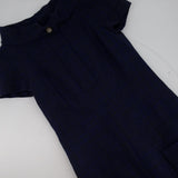 Chanel Navy Short Sleeve Midi Dress with CC buttons Detail Size FR 36 (UK 8)