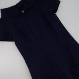 Chanel Navy Short Sleeve Midi Dress with CC buttons Detail Size FR 36 (UK 8)