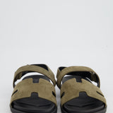 Hermès Dark Green Suede Takara Sandals Size EU 41