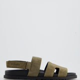 Hermès Dark Green Suede Takara Sandals Size EU 41