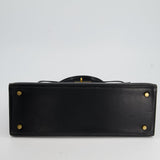 Hermès Vintage Kelly Bag 32cm Sellier in Black Box Calf Leather with Gold Hardware