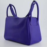 Hermès Lindy Bag 30cm in Blue Electric in Clemence Leather with Palladium Hardware