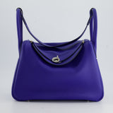 Hermès Lindy Bag 30cm in Blue Electric in Clemence Leather with Palladium Hardware