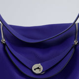 Hermès Lindy Bag 30cm in Blue Electric in Clemence Leather with Palladium Hardware