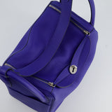 Hermès Lindy Bag 30cm in Blue Electric in Clemence Leather with Palladium Hardware