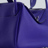 Hermès Lindy Bag 30cm in Blue Electric in Clemence Leather with Palladium Hardware